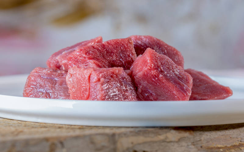 Rindermuskelfleisch mager stückig gewürfelt 1kg